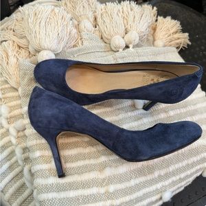Vince Camuto blue suede heels.